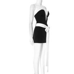 Bowknot sweetheart neck backless tube mini dress