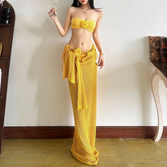 Flower applique self tie short pant set