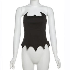 Zip-up backless solid corset tube top