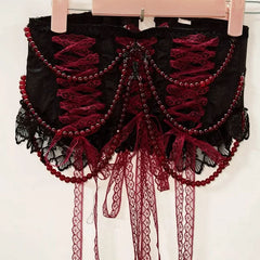 Beaded lace hem corset top
