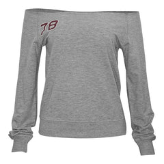Long sleeve off shoulder letter pattern top