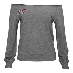 Long sleeve off shoulder letter pattern top