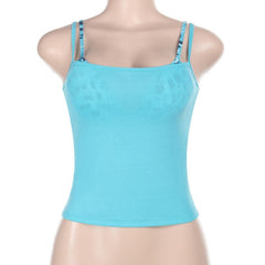 Square neck backless contrast 2 piece cami top