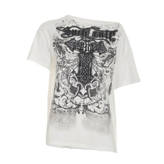 Short sleeve cross print top