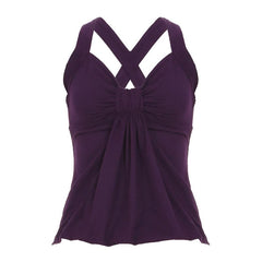 Ruched cross back smocked cami top