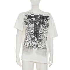 Short sleeve cross print top