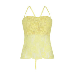 Lace cross back cami top