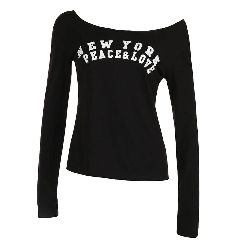 Long sleeve letter pattern top