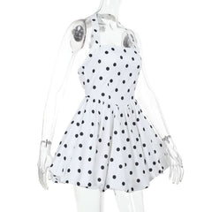 Polka dot halter mini dress