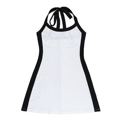 Halter backless self tie mini dress