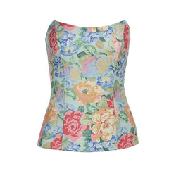 Flower print backless tube top