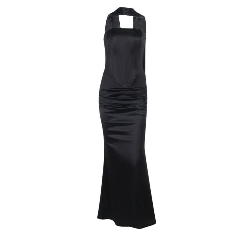 Ruched corset maxi skirt set