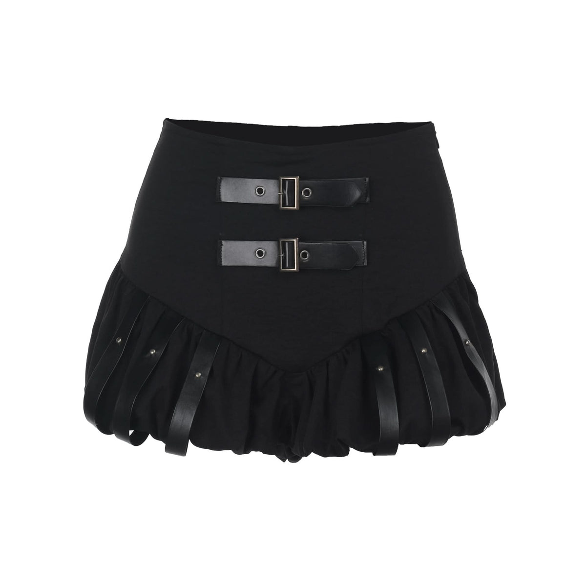 Buckle ruffle high rise short pant