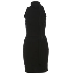 Crewneck sleeveless solid mini skirt set