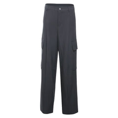 Button zip-up pocket high rise cargo pant