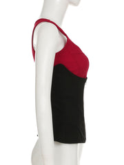 Square neck corset 2 piece tank top
