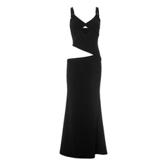 V neck hollow out cami cut out maxi dress