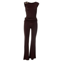 Ruched metal chain pant set
