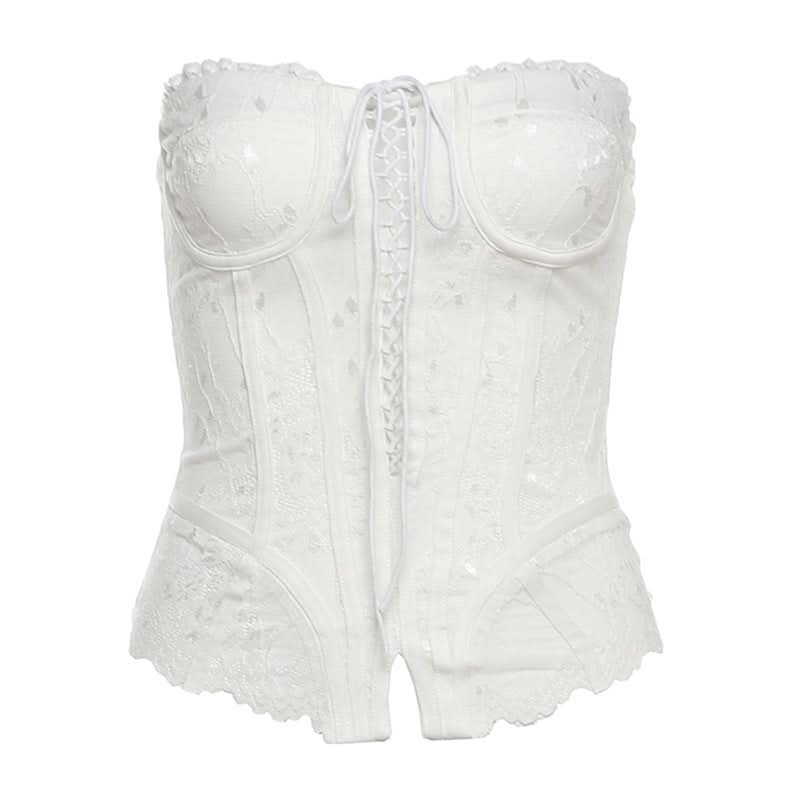 Lace up corset lace top
