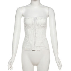 Lace up corset lace top