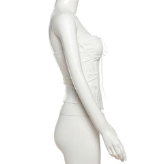 Lace up corset lace top