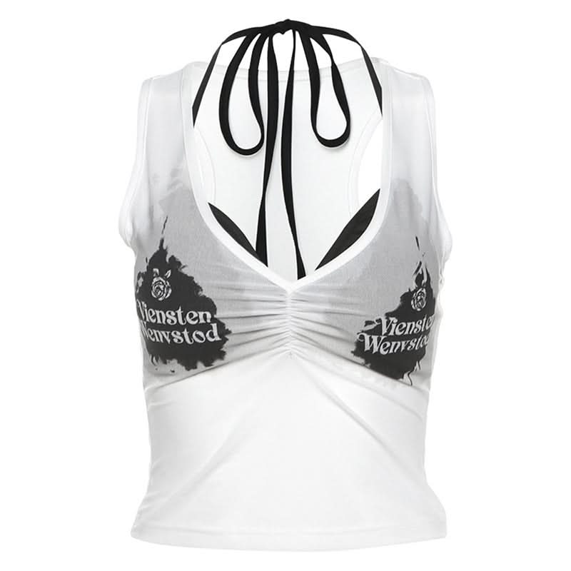 Halter padded 2 piece tank top