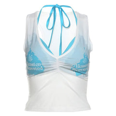 Halter padded 2 piece tank top