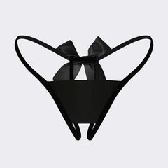 Adjustable bowknot applique open crotch short pant