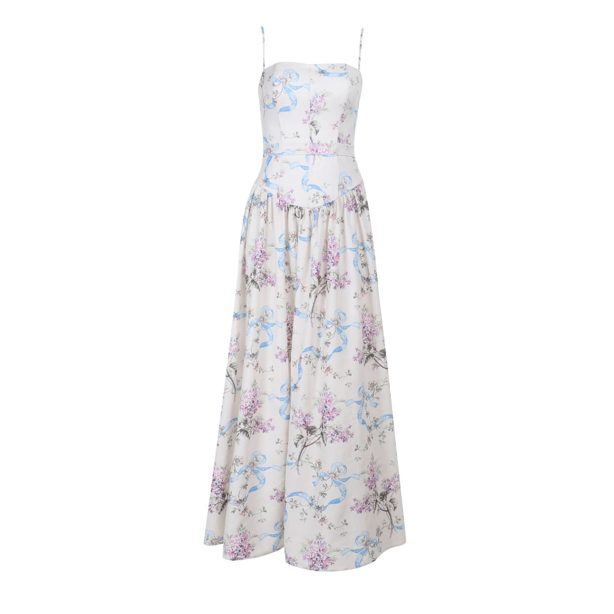 Flower print zip-up cami maxi dress