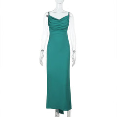 Ruched backless cami maxi dress