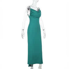 Ruched backless cami maxi dress