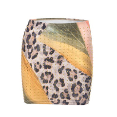 Beaded leopard print mini skirt