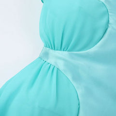 Ruffle ruched irregular tube maxi dress