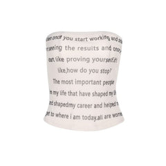 Mesh letter print contrast tube top