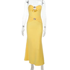 Hollow out ruched backless solid cut out mini dress