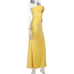 Hollow out ruched backless solid cut out mini dress