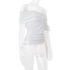 Ruched irregular ribbon solid tube top