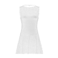 Polka dot crewneck contrast mini dress