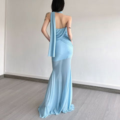 Sweetheart neck ruched maxi dress