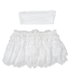 Lace ruffle 2 piece tube top