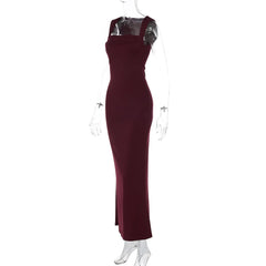 Square neck ruched solid maxi dress