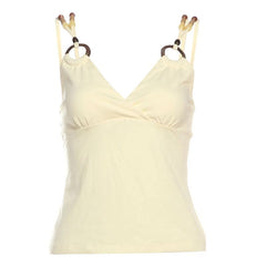 V neck o ring beaded cami top