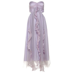 Sweetheart neck ruffle slit tube midi dress