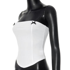 Bowknot solid backless tube top