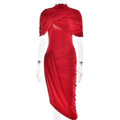 Ruched u neck shrug 2 piece maxi dress