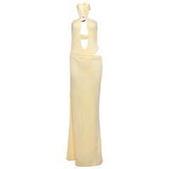 Hollow out halter solid maxi skirt set