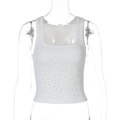 U neck beaded tank top