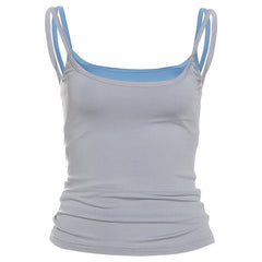 U neck backless 2 piece cami top
