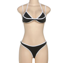 Halter v neck backless cami bikini swimwear