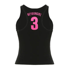 Round neck “HEYOUNGIRL 3â€?pattern top
